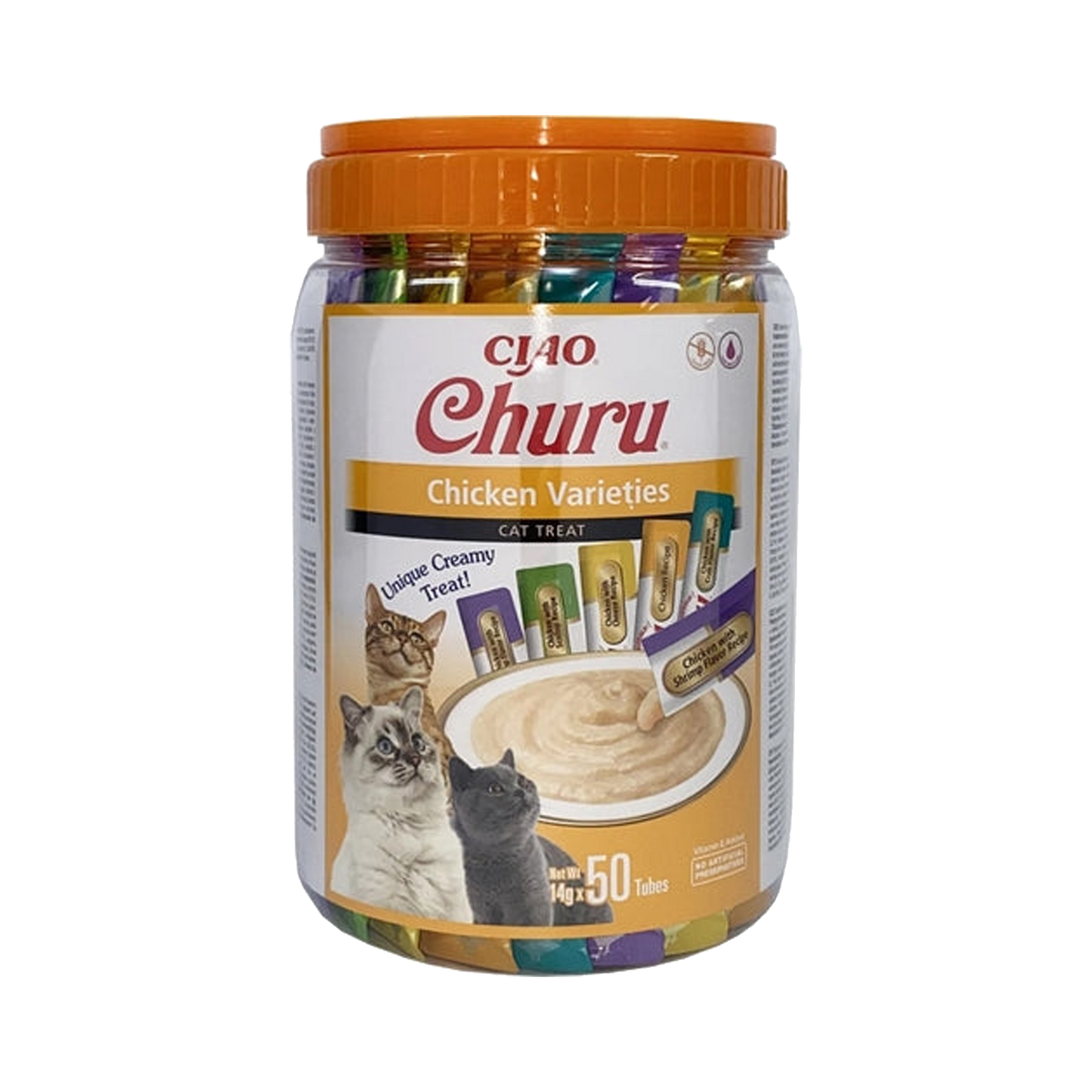 Kattensnacks van Inaba Churu multipack - kip - 50 x 14 gram