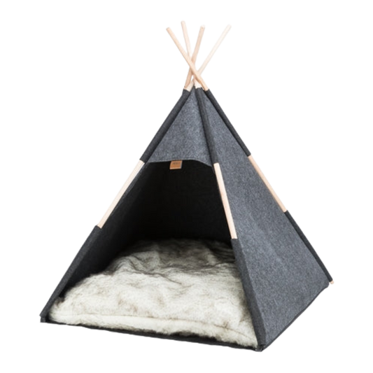 Tipi tent van vilt - antraciet - 70 x 70 x 70 cm