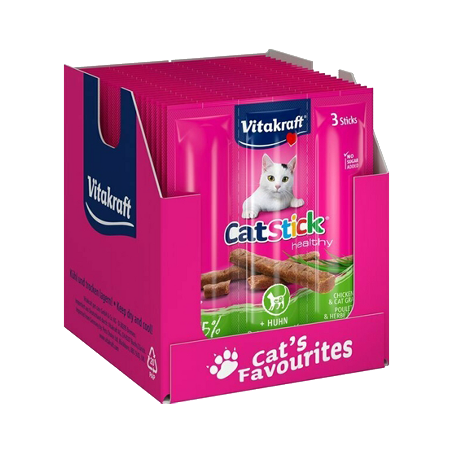 Vitakraft | Voordeelverpakking cat-stick mini kip en kattengras - 20x18 gram