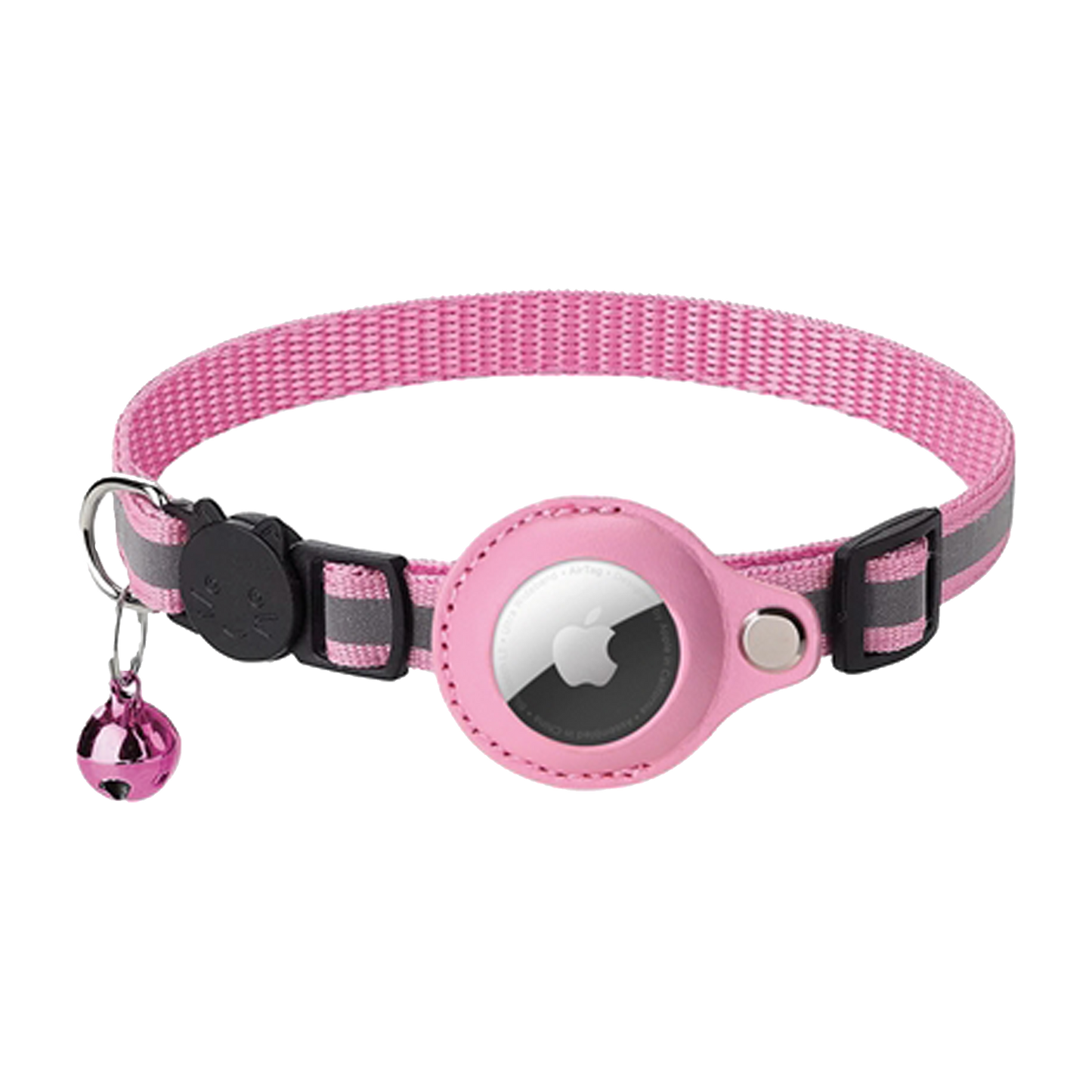 Croci | Halsband kat met taghouder roze