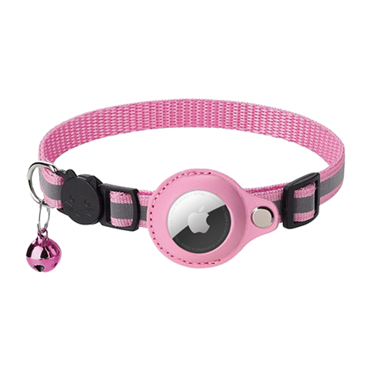 Croci | Halsband kat met taghouder roze